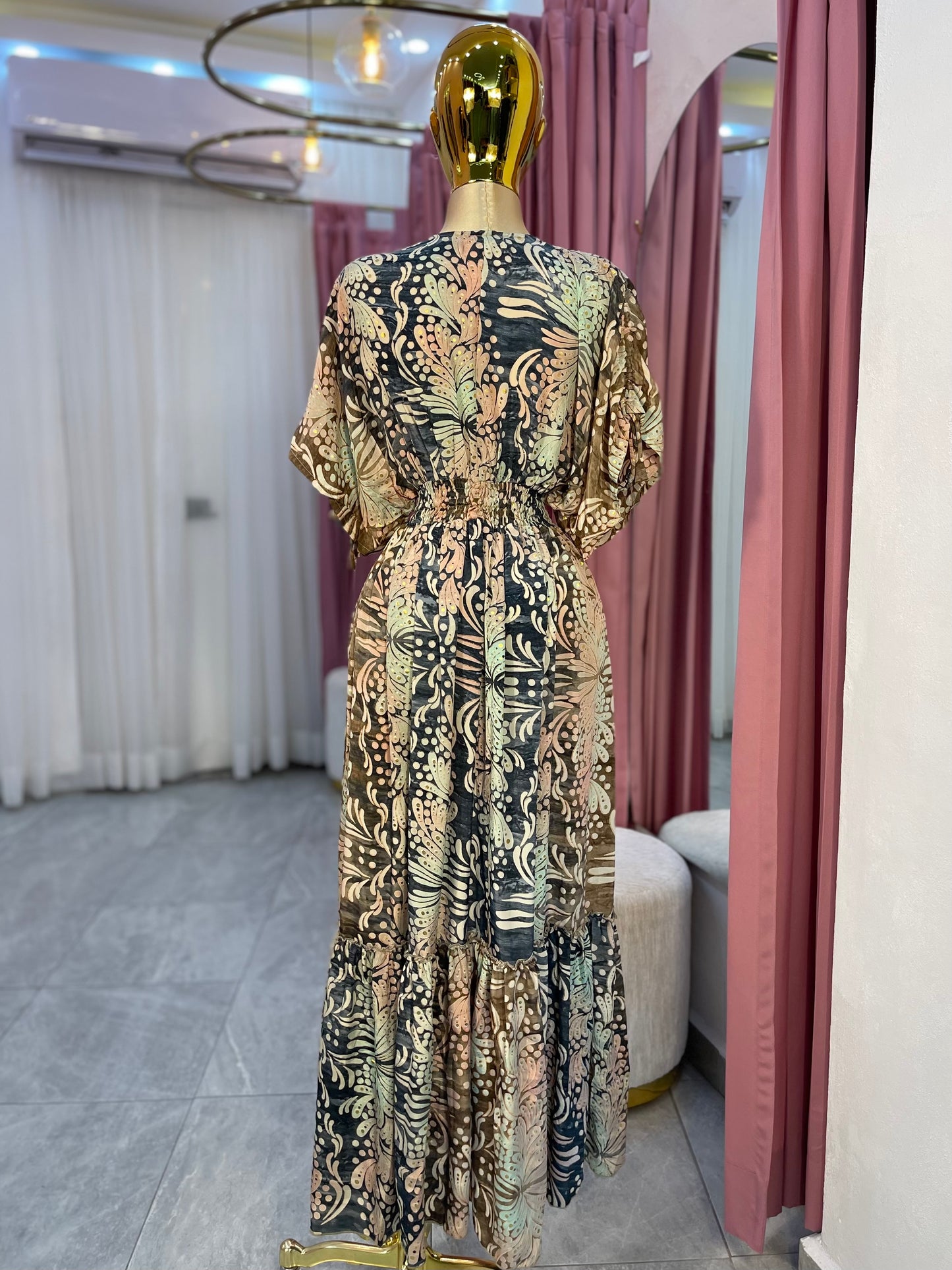 VESTIDO HINDÚ MANGA CORTA