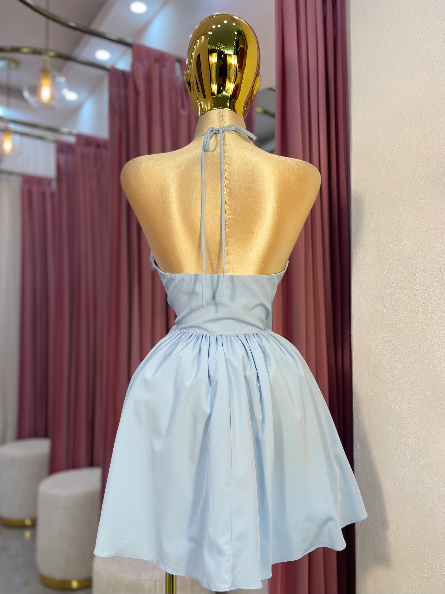 VESTIDO MINI BABY BLUE FLORES
