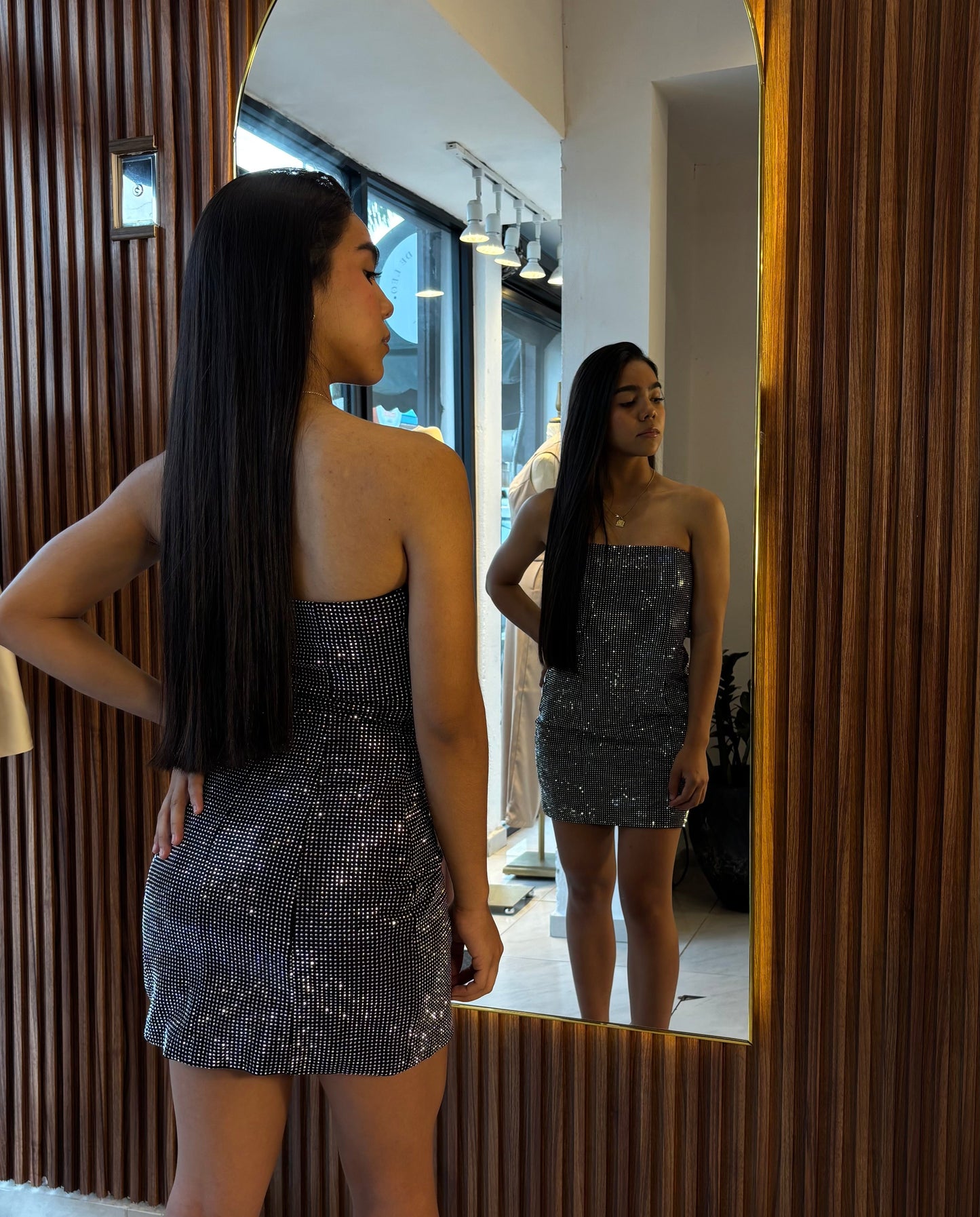 VESTIDO MINI CRISTALES HD