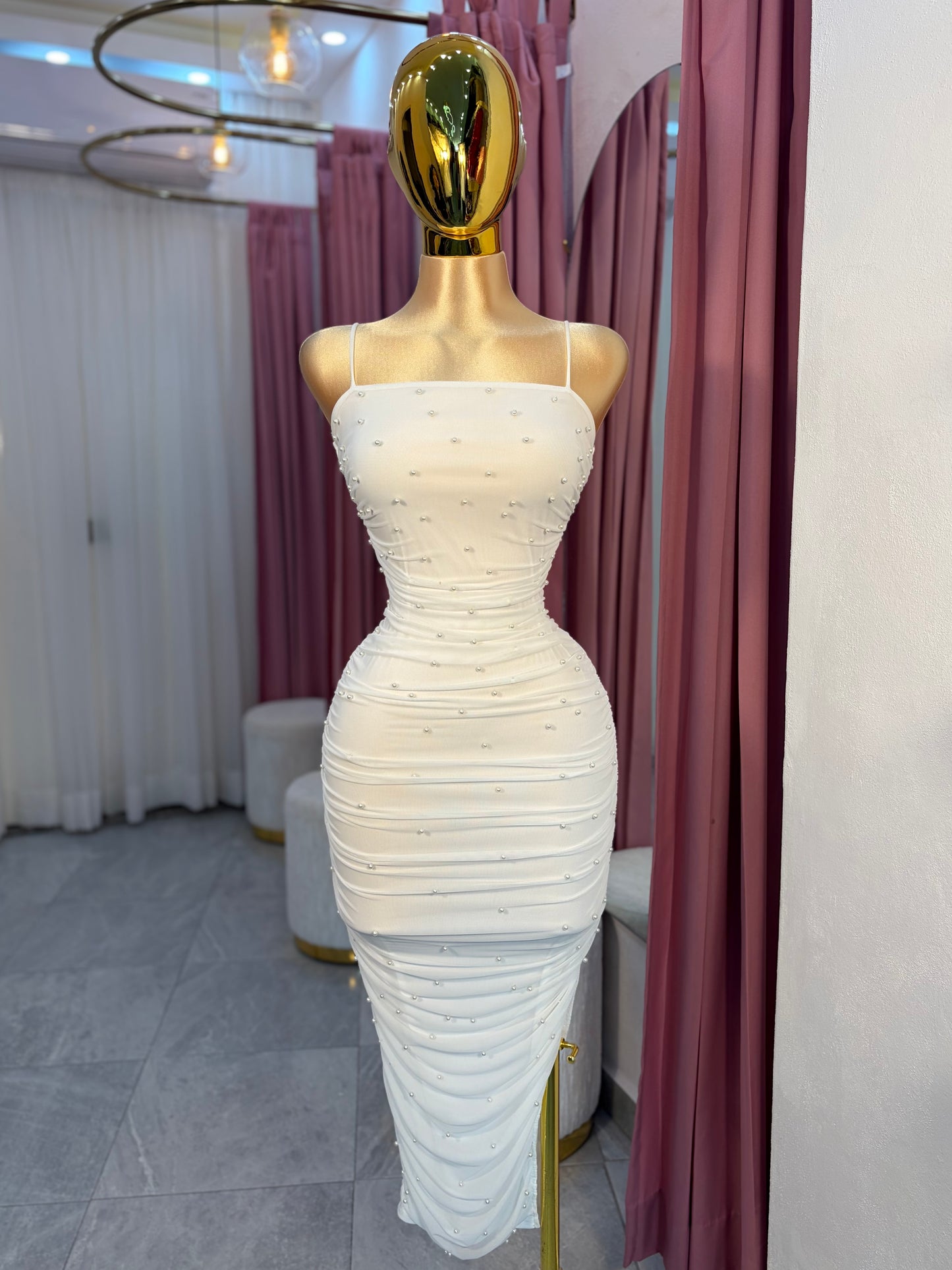 VESTIDO MIDI PERLAS