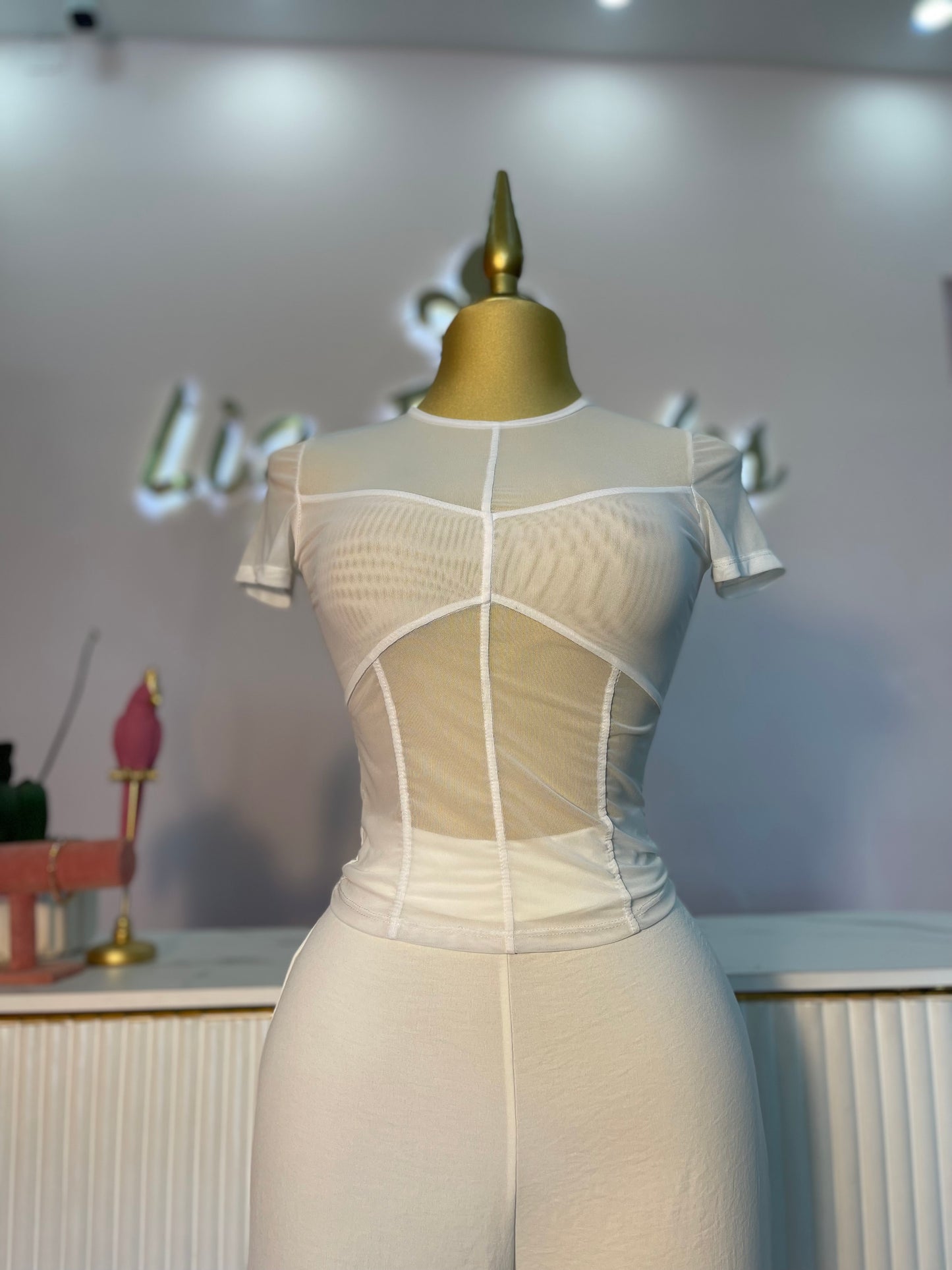 TOP BLANCO MESH