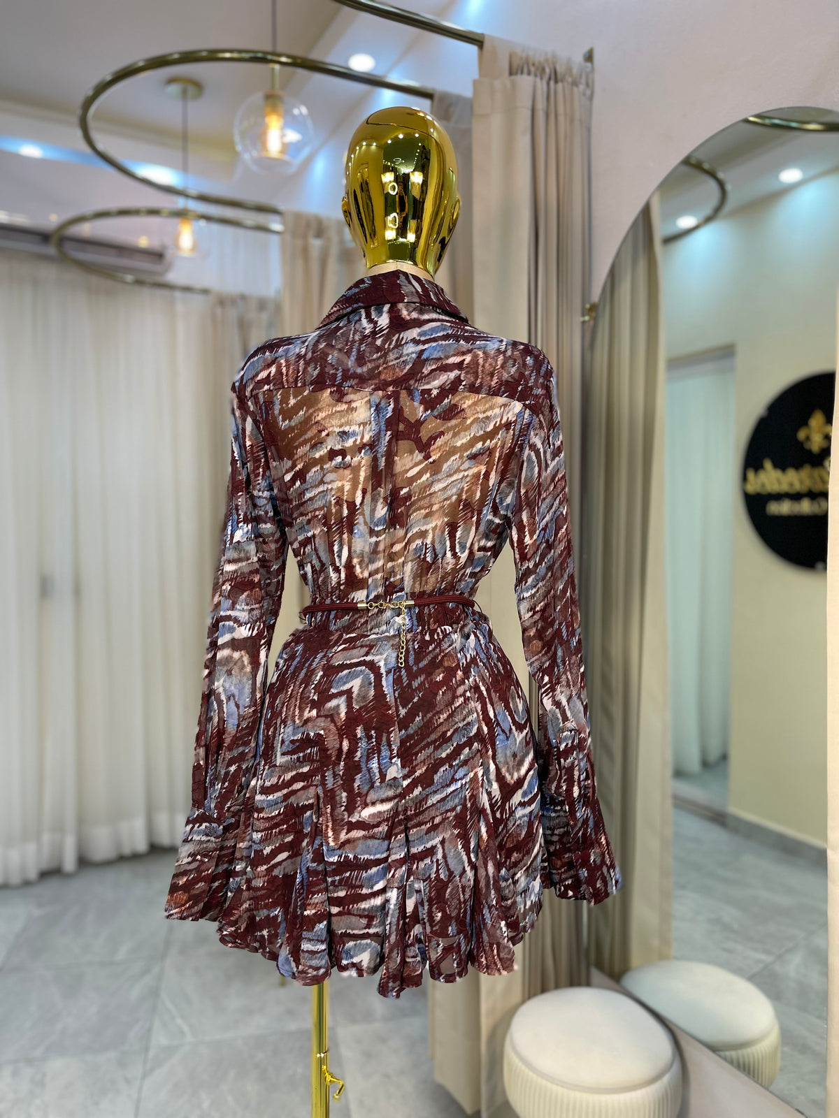 VESTIDO MINI GASA BURG