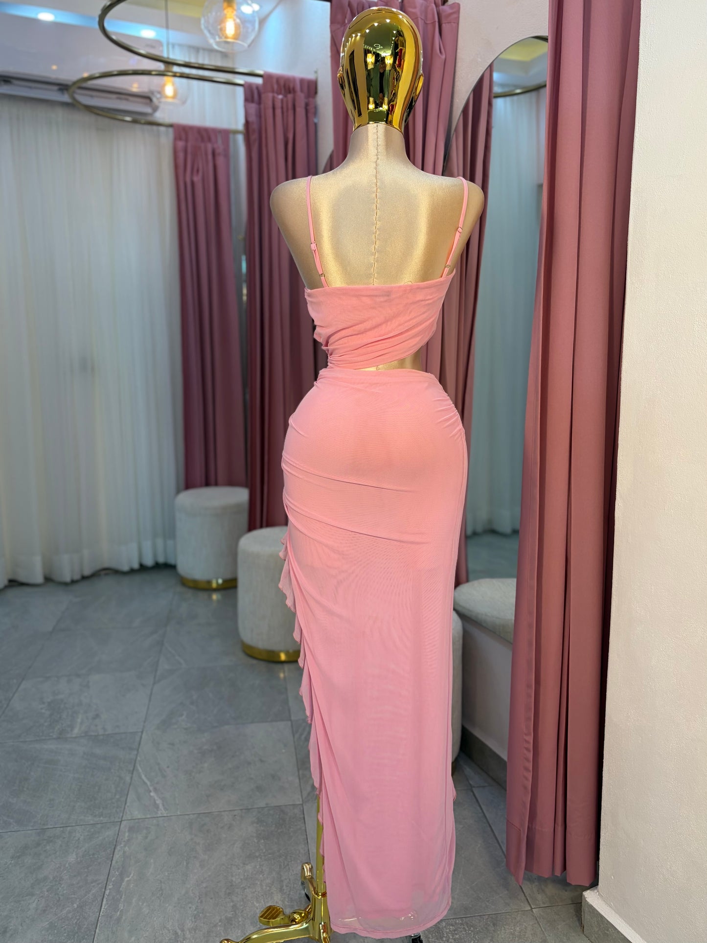 VESTIDO MESH ASIMETRICO