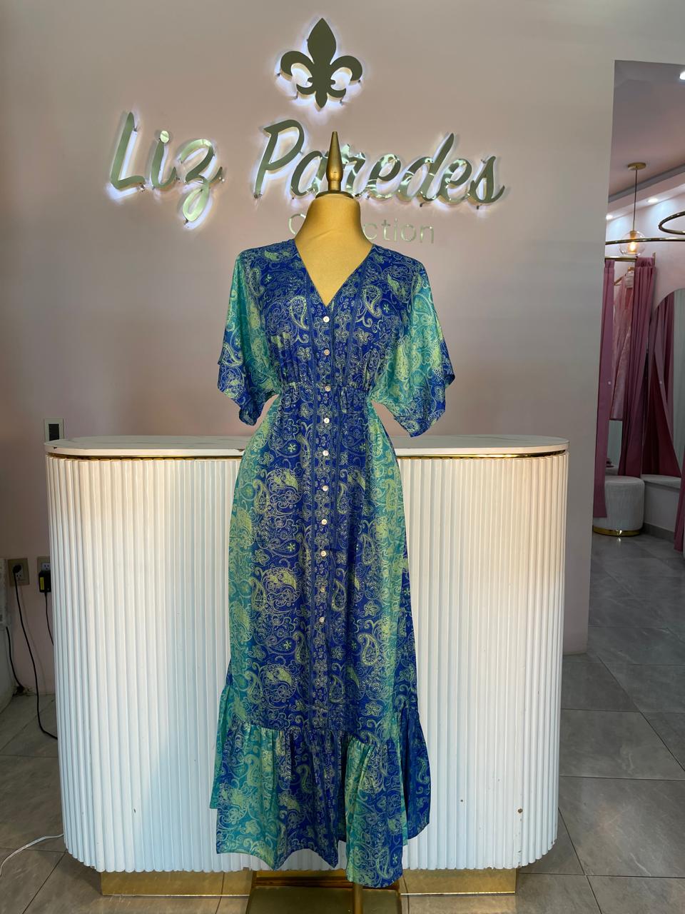 VESTIDO HINDU MANGA CORTA