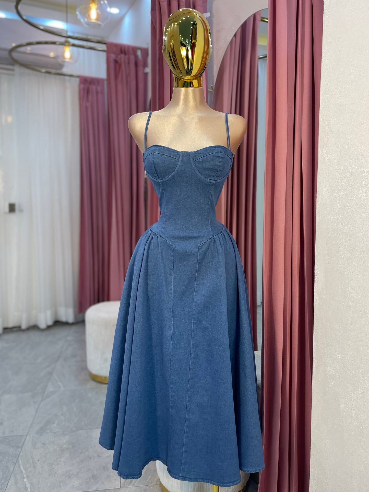 VESTIDO MIDI DENIM
