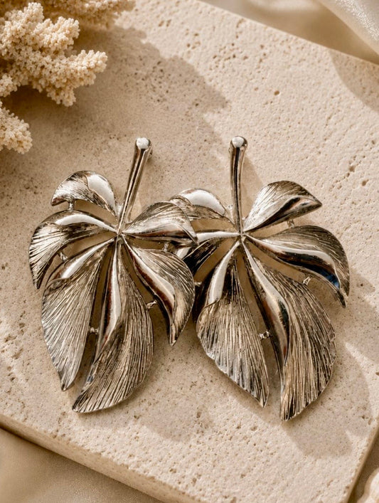 ARETES HOJA PLATA