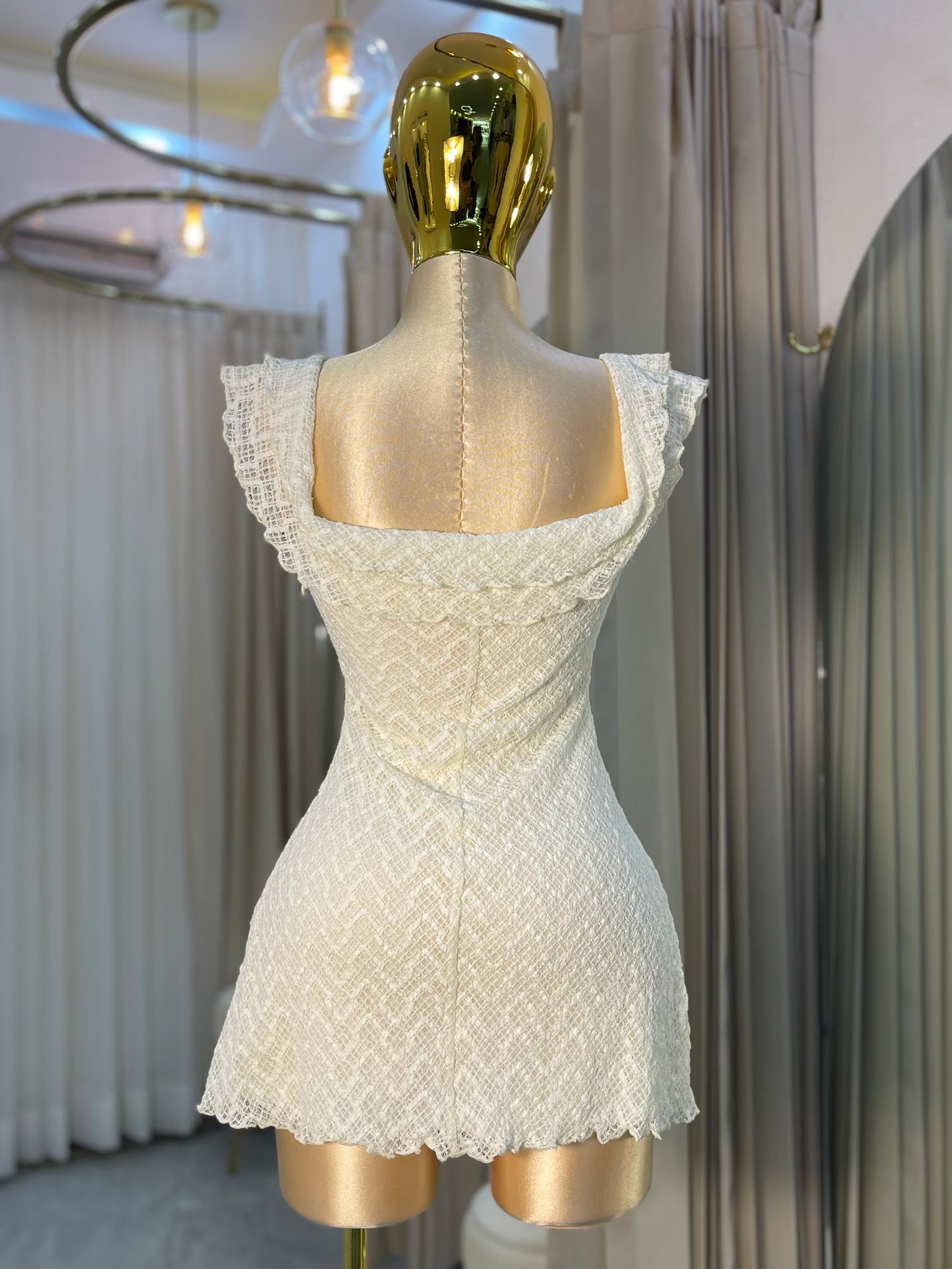 VESTIDO MINI NATURAL MANGA