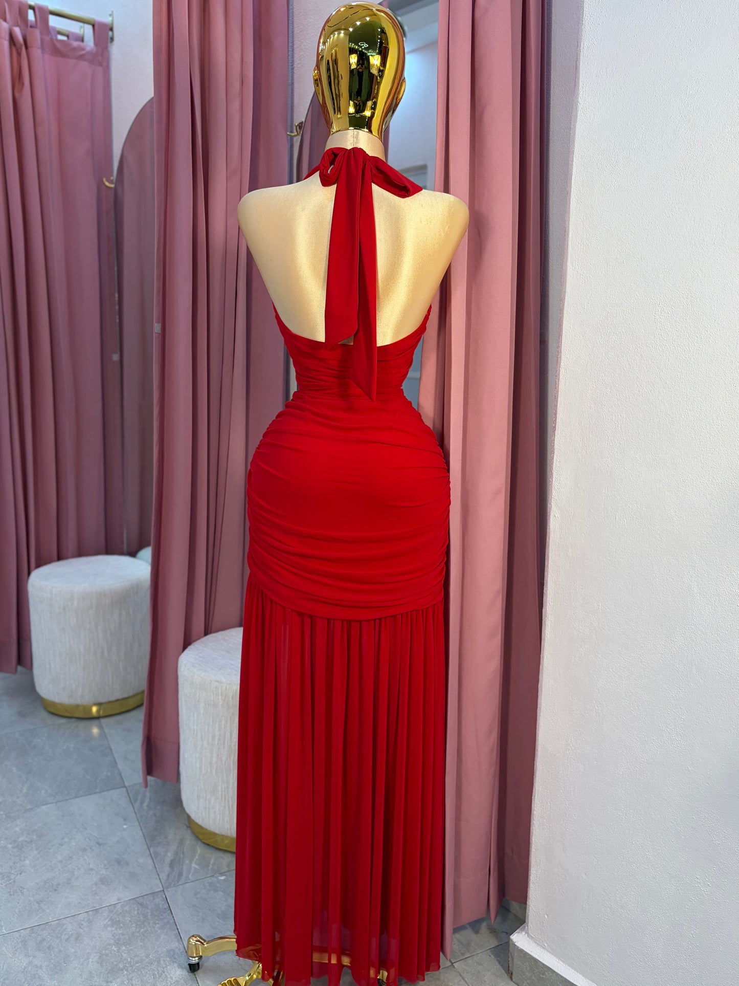 VESTIDO MAXI MESH HALTER