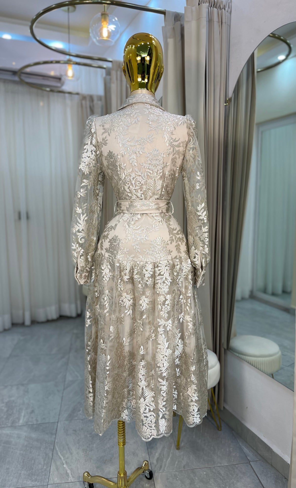 VESTIDO ENCAJE BORDADO CHAMP