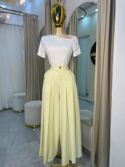 PANTALÓN WIDE LEG AMARILLO
