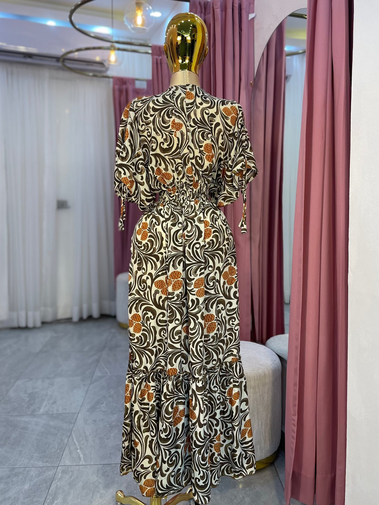 VESTIDO HINDÚ MANGA CORTA