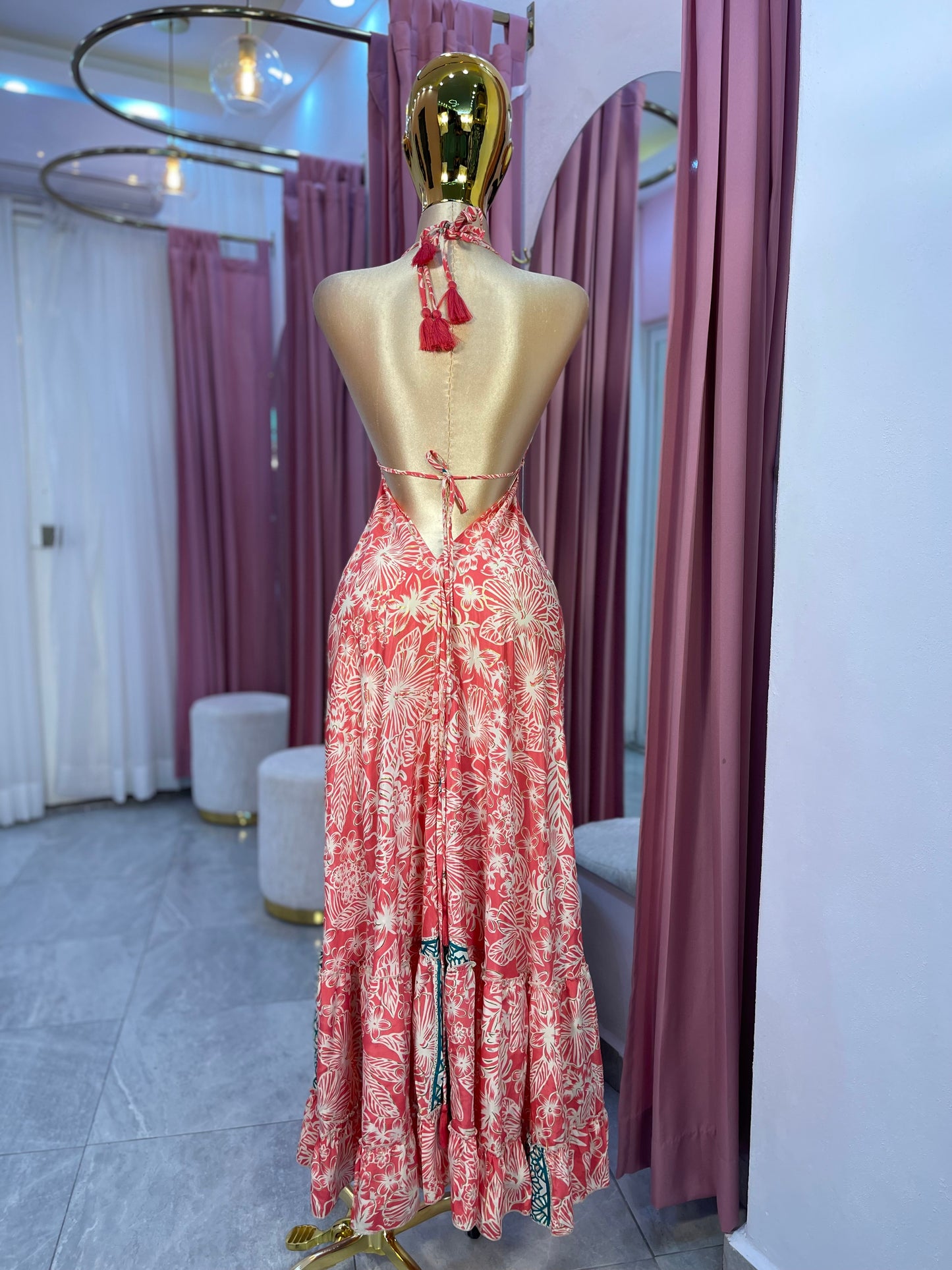 VESTIDO MAXI HINDÚ HALTER