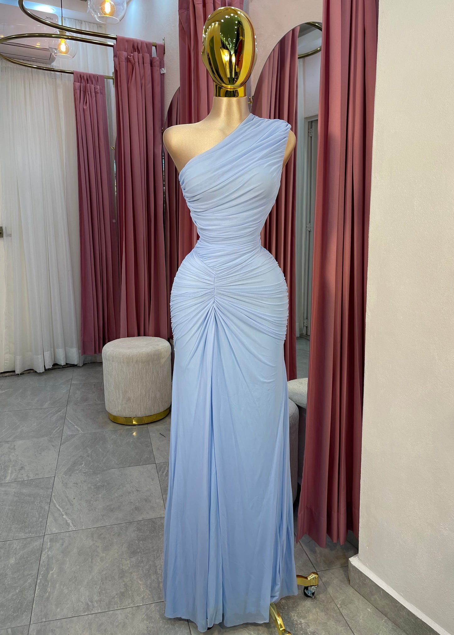 VESTIDO MAXI MESH ONE SHOULDER