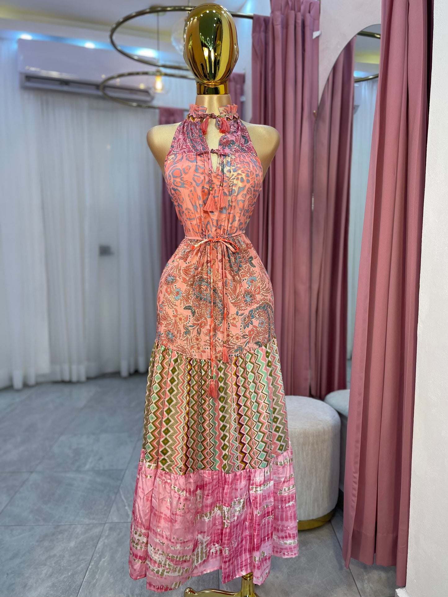 VESTIDO HINDÚ H. CUELLO