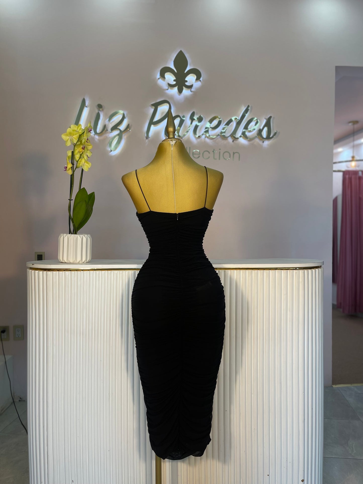VESTIDO MIDI MESH TIRANTE