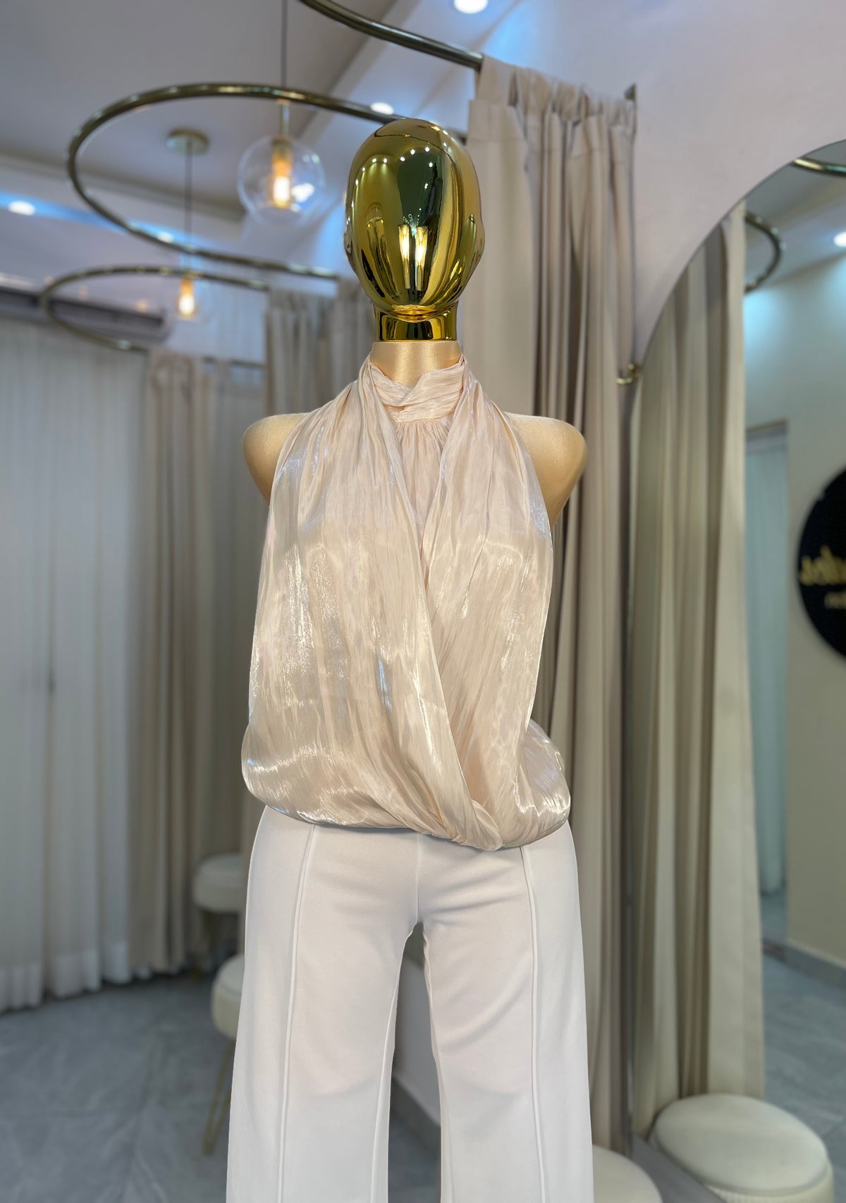 TOP SATIN DRAPEADO