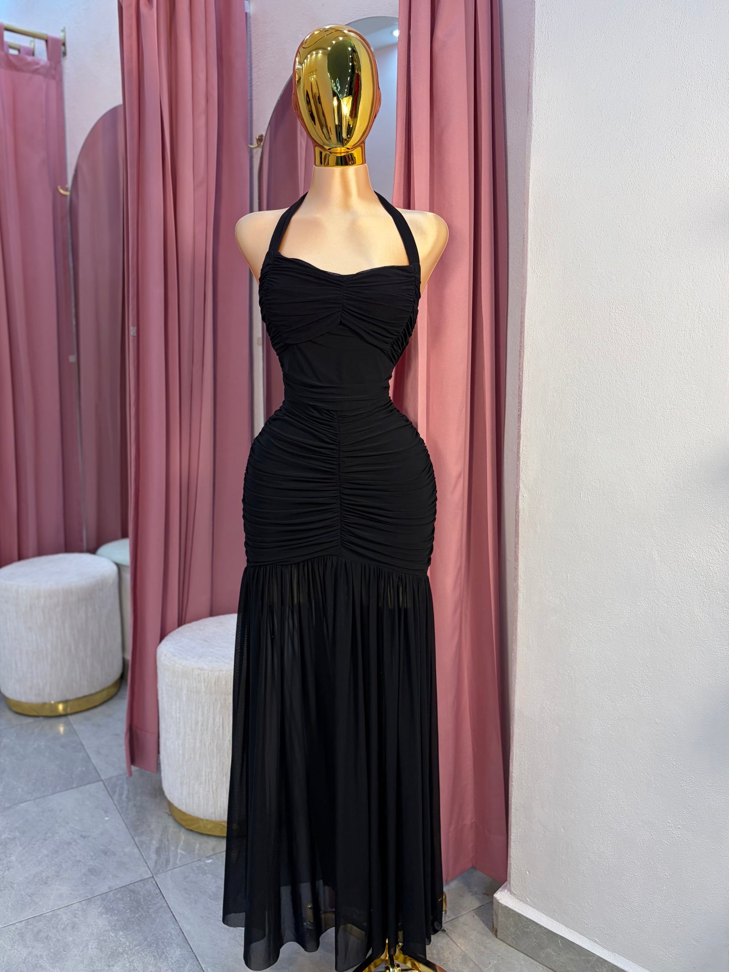 VESTIDO MAXI MESH HALTER