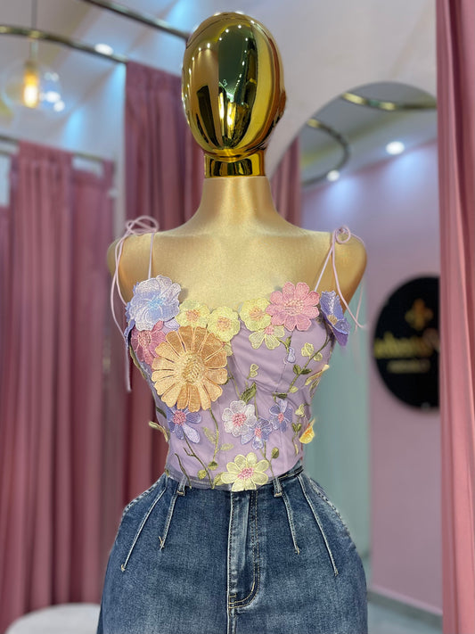 CORSET FLORES 3D