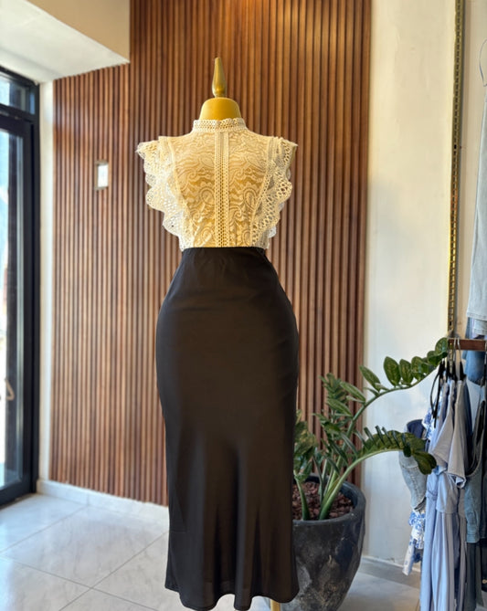 FALDA MIDI SATEN