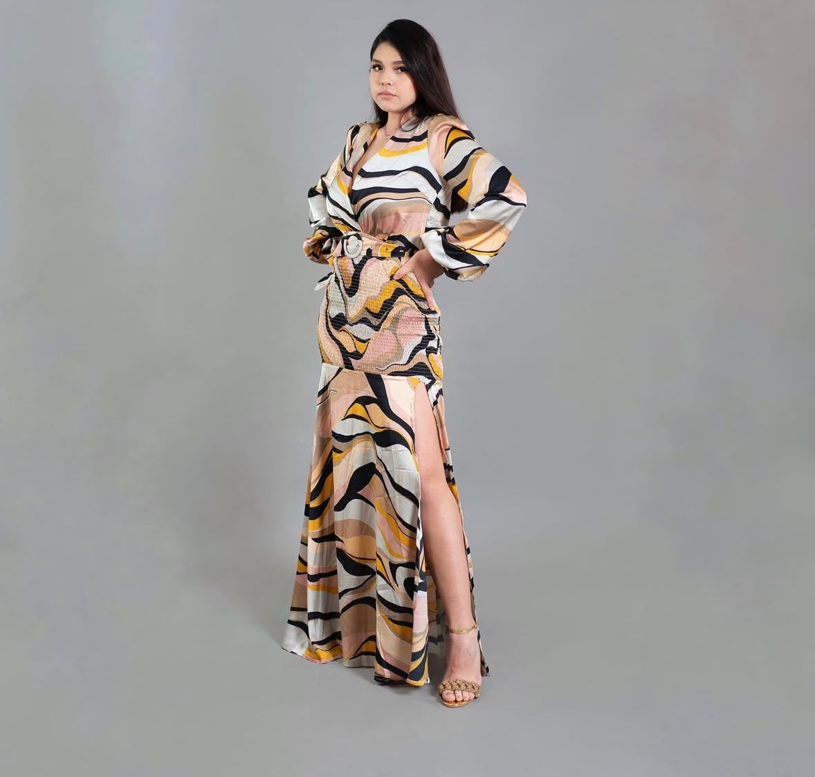 Vestido maxi estampado Curvas
