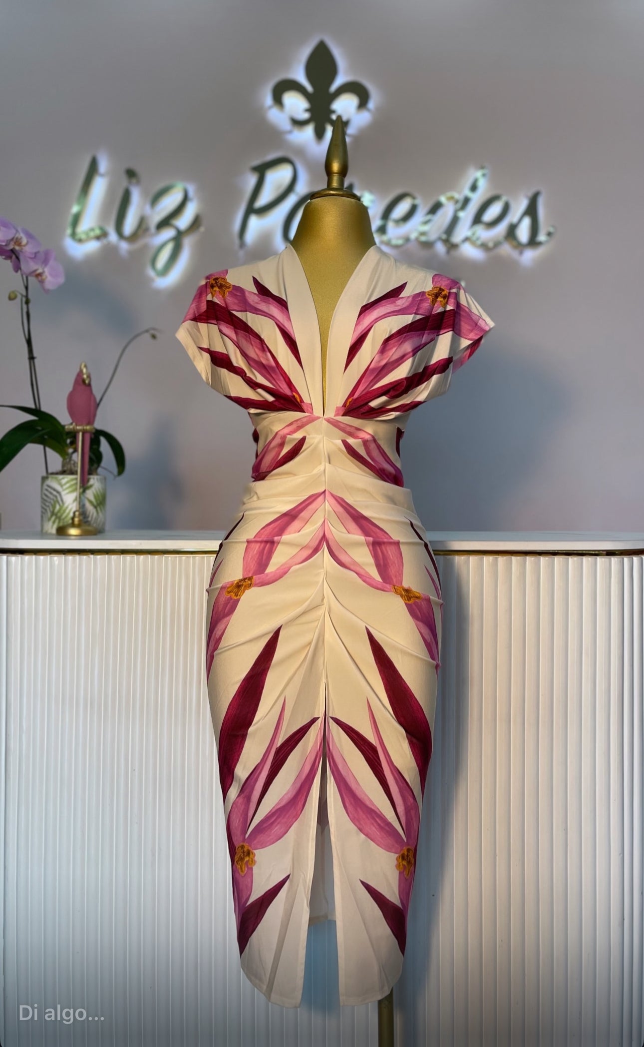 VESTIDO MIDI CREMA DT. ROSA
