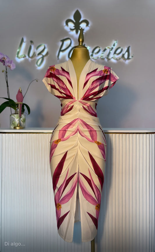 VESTIDO MIDI CREMA DT. ROSA