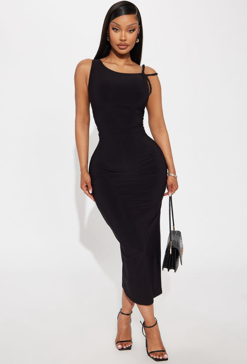 VESTIDO MIDI MANGA CRUZADA