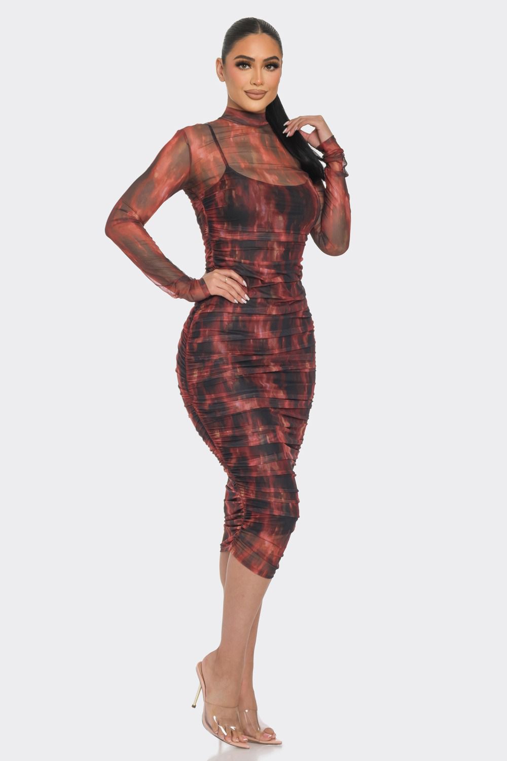 VESTIDO-MIDI ROJO