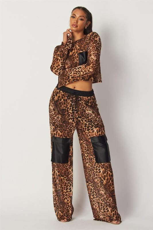 SET MESH ANIMAL PRINT
