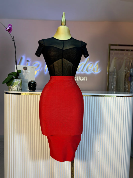 falda bándage roja