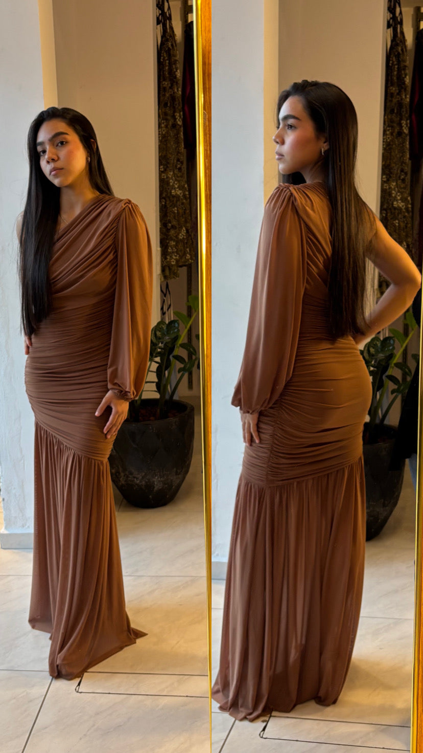 MAXIVESTIDO VESTIDO  ASIMÉTRICO MESH