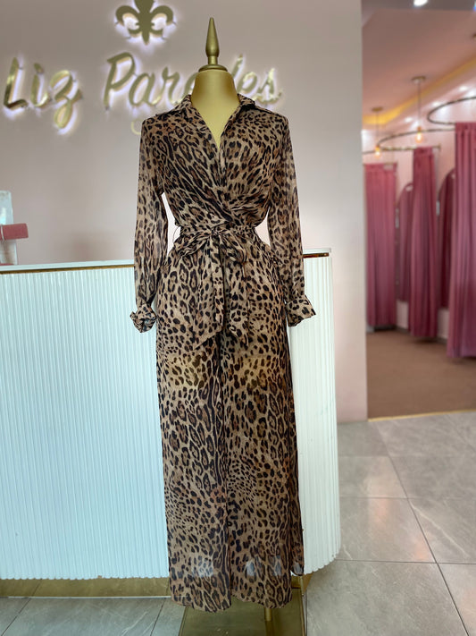 JUMPSUIT MANGA LARGA GASA ANIMAL PRINT