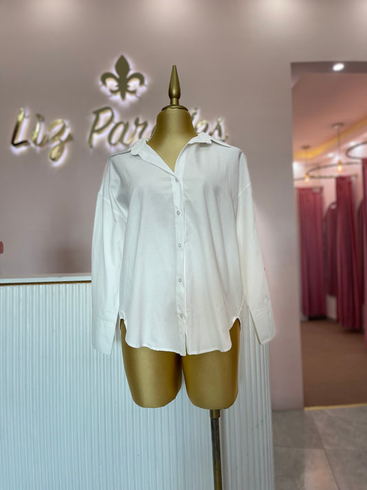 CAMISA LINO MANGA LARGA BLANCA