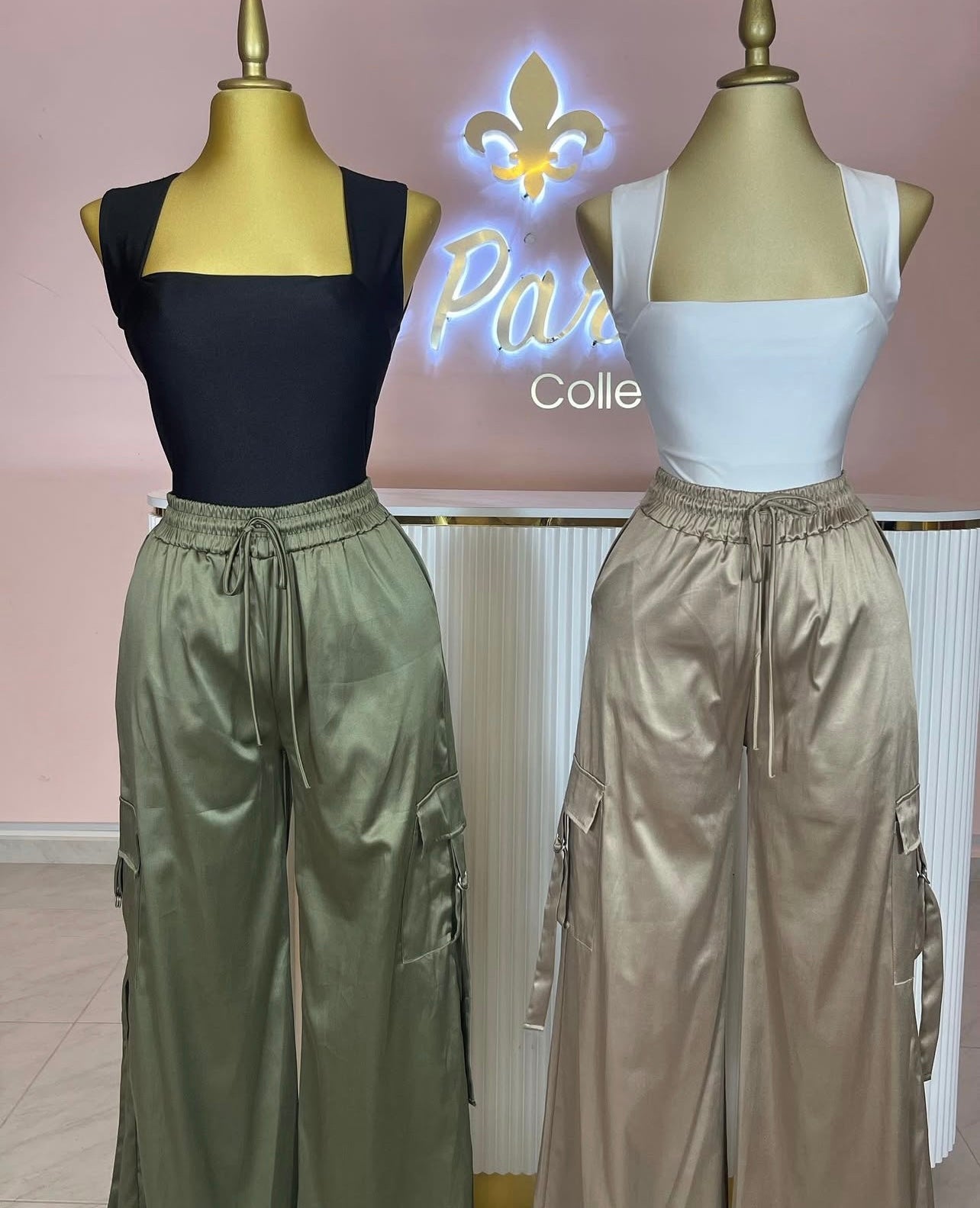 PANTALON CARGO SATIN