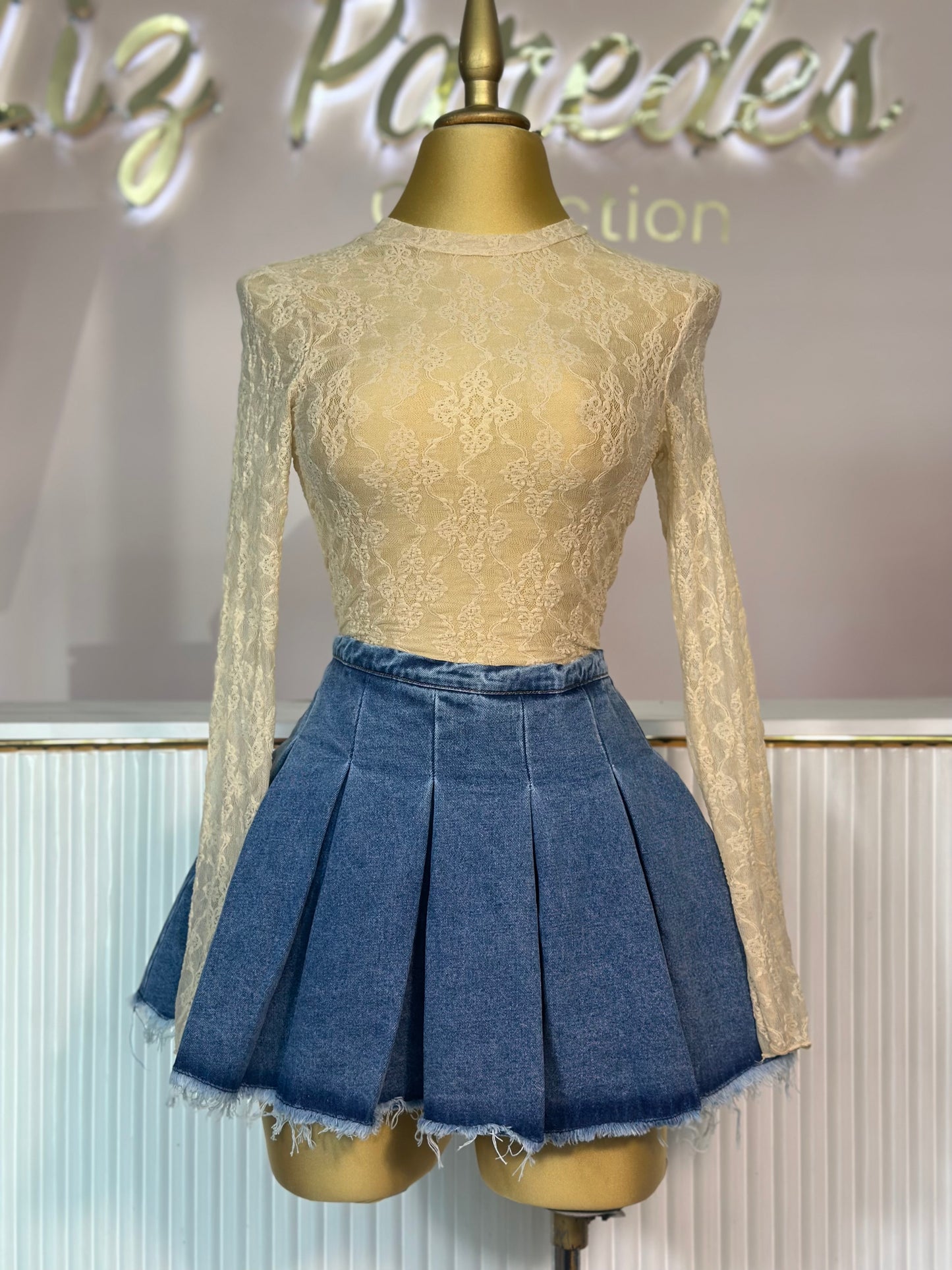 FALDA MINI DENIM TABLONES