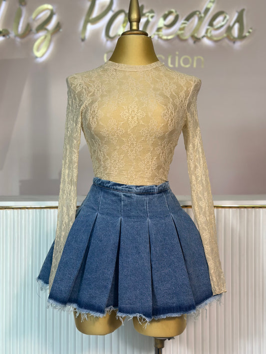 FALDA MINI DENIM TABLONES
