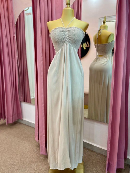 VESTIDO MAXI LINO HALTER