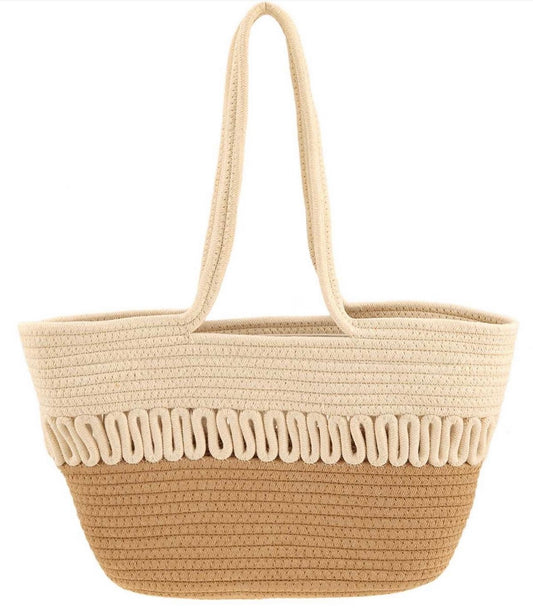 BOLSA TEJIDA NUDE/CAFE