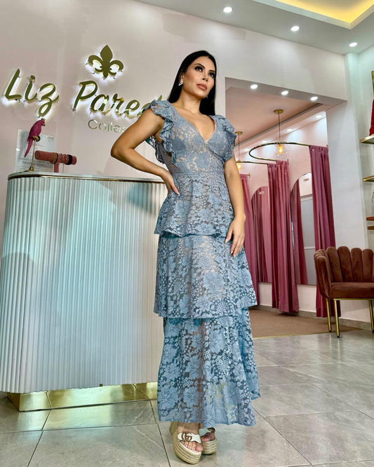 VESTIDO MAXI ENCAJE