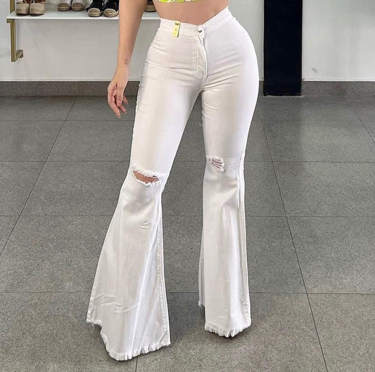 PANTALON BLANCO VIBRANT CAMPANA EP1708