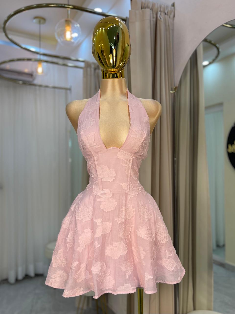 VESTIDO MINI CORSET ROSA