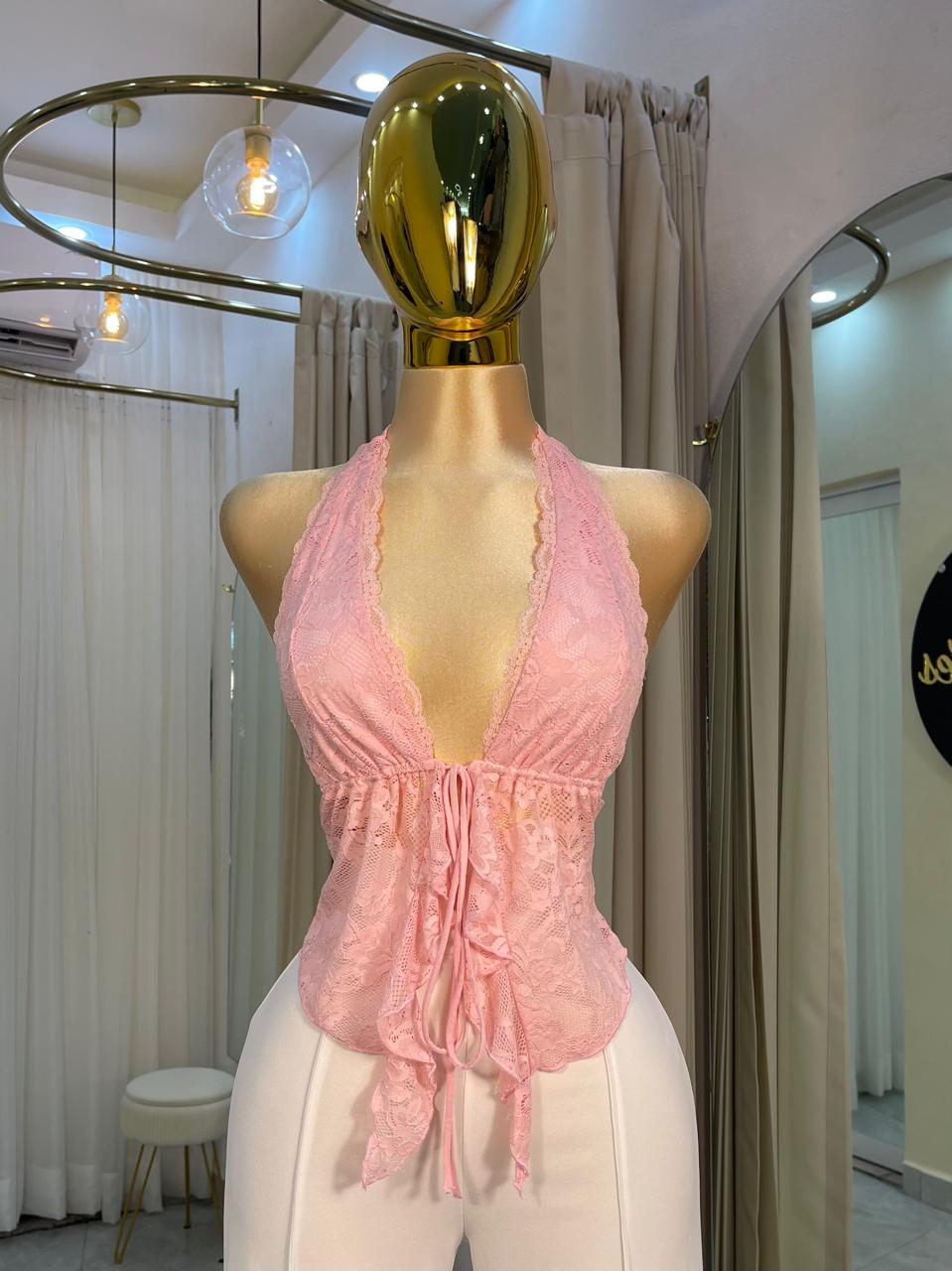 BLUSA MESH ROSA ESC. V
