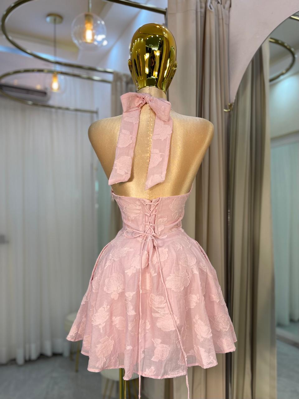 VESTIDO MINI CORSET ROSA