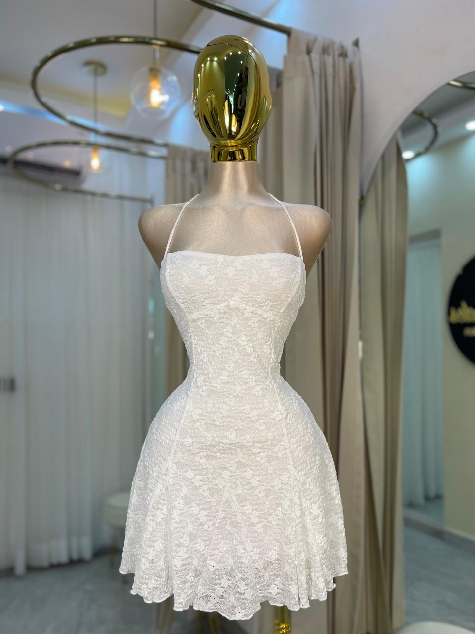 VESTIDO MINI HALTER CORAZON