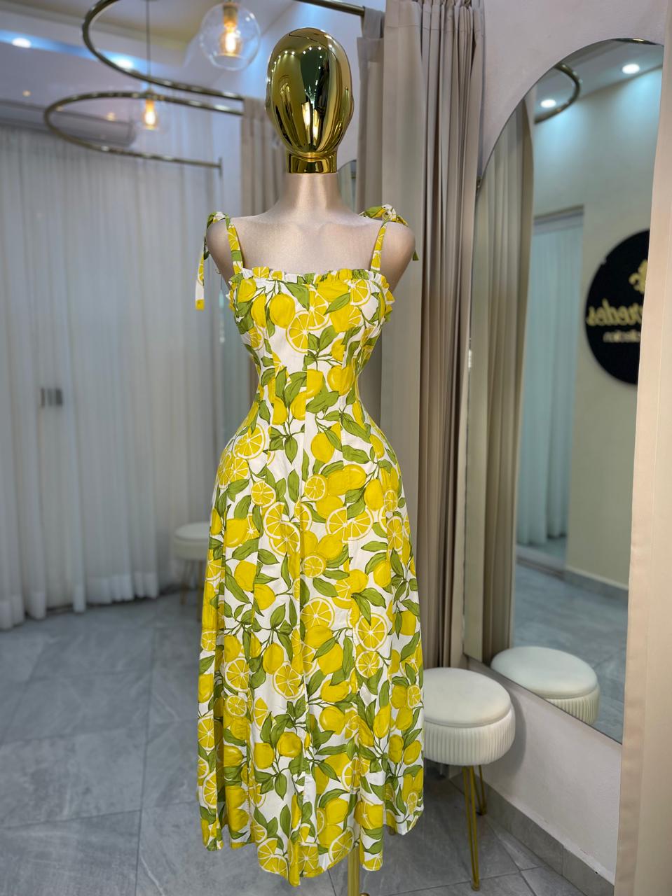 VESTIDO MIDI LIMONES