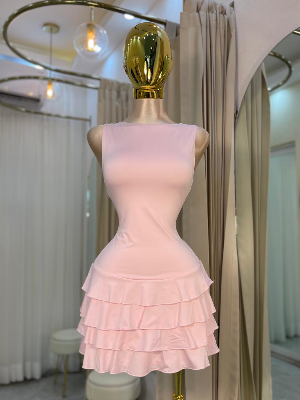 VESTIDO MINI OLÁNES ROSA