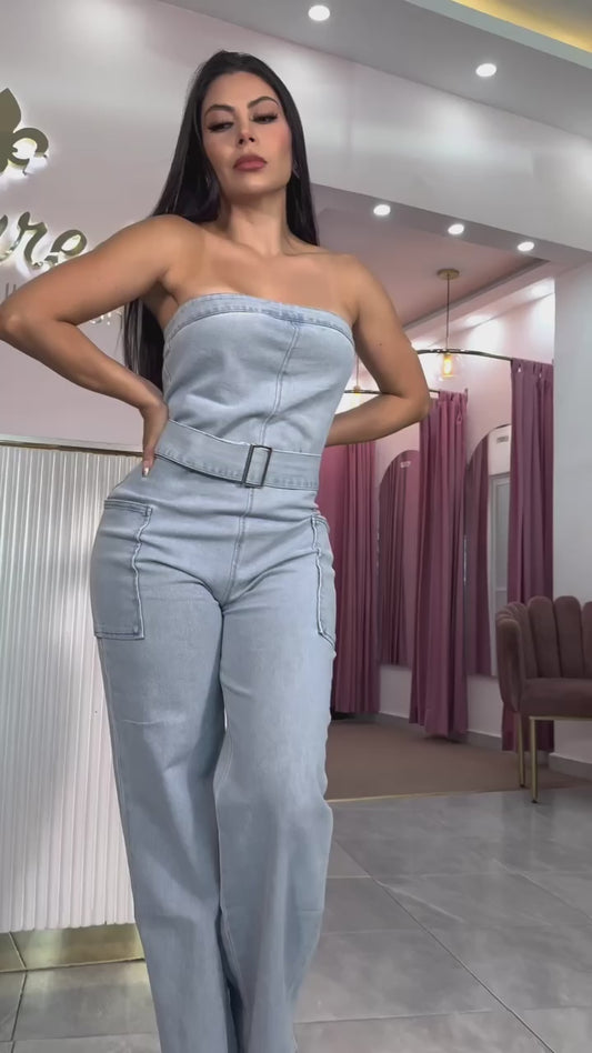 JUMPSUIT STRAPLE DENIM